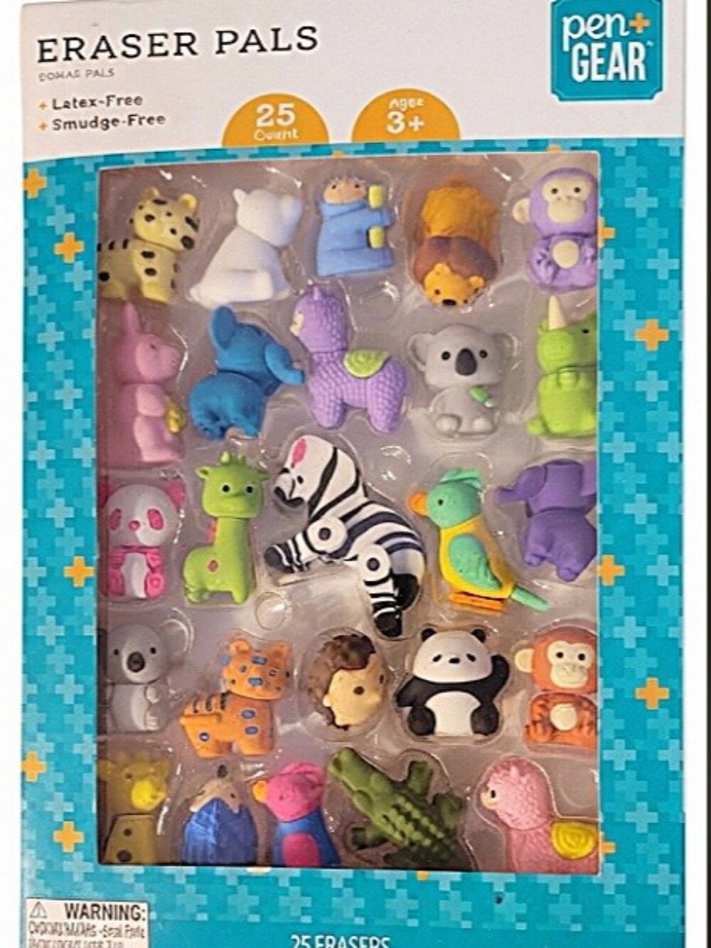 25-Piece Kids Animal Eraser Set ~ New